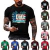 Men's Loose Fit Short Sleeve T Shirt Summer Casual Daily Wear Patriotic Flag Print Dad Graphic Tee for Father's Day Independence