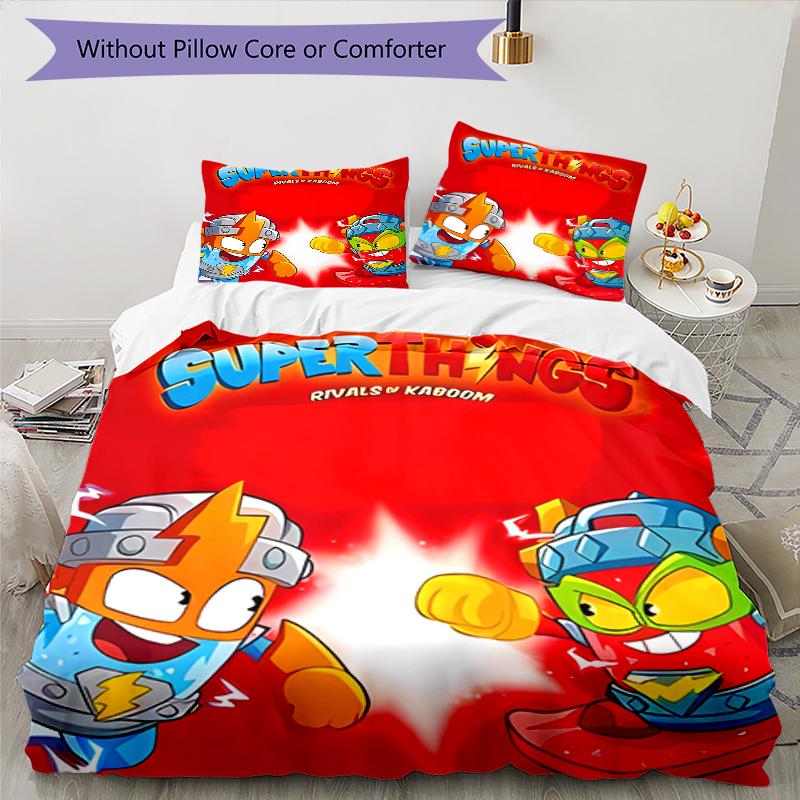 3pcs Superthings2 Pattern Bedding Set Duvet Cover Set Includes Duvet Cover &pillowcases, Perfect All Season Bedroom Decoration & Gift