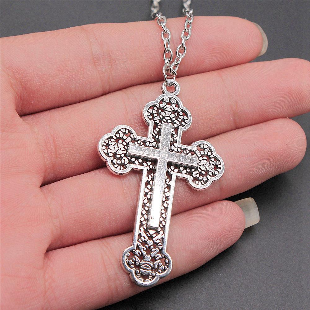 Betendes Kreuz Religiöses Amulett Anhänger Antike Bronze Metall Freund Halskette Neuankunft Geschenk