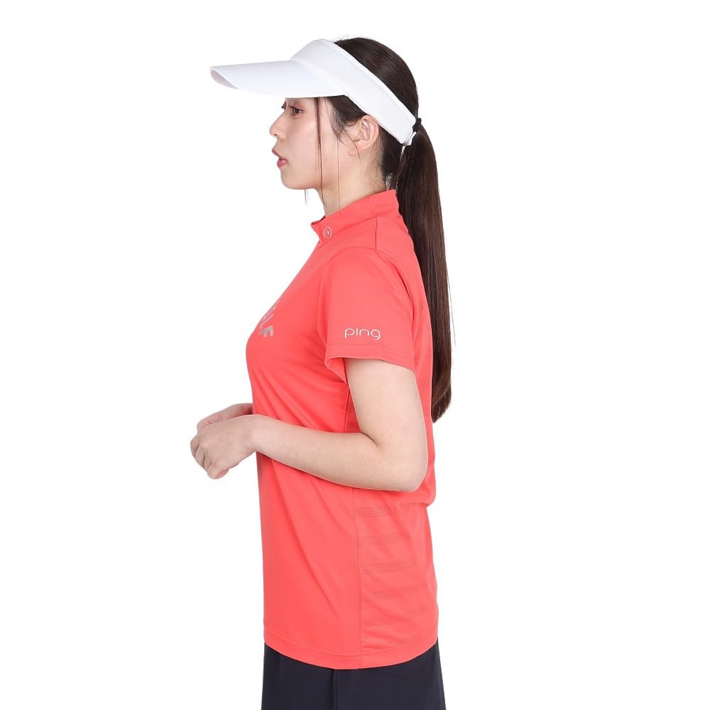 [Pin Apparel] Women's short-sleeved high-neck shirt (brand logo)  Golf innerwear  622-5167100 090Pink M