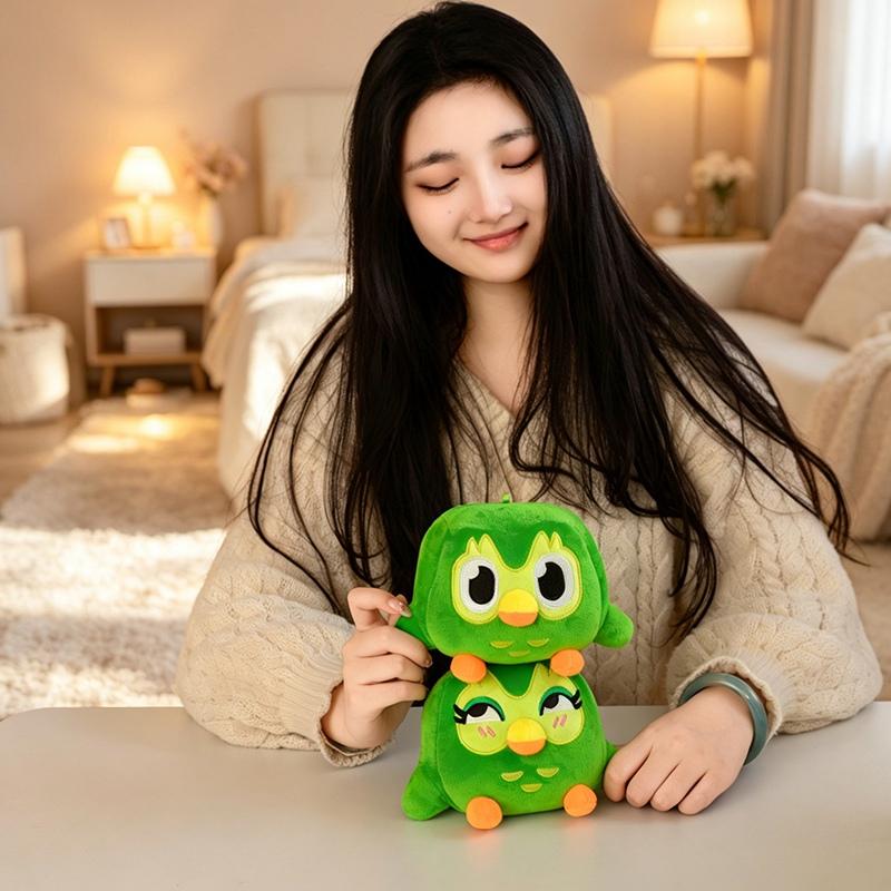 Kawaii Grünes Eulen-Stofftier Cartoon Anime Plüschtier Weiches Kuscheltier Plüschtiere Kinder Geburtstagsgeschenk