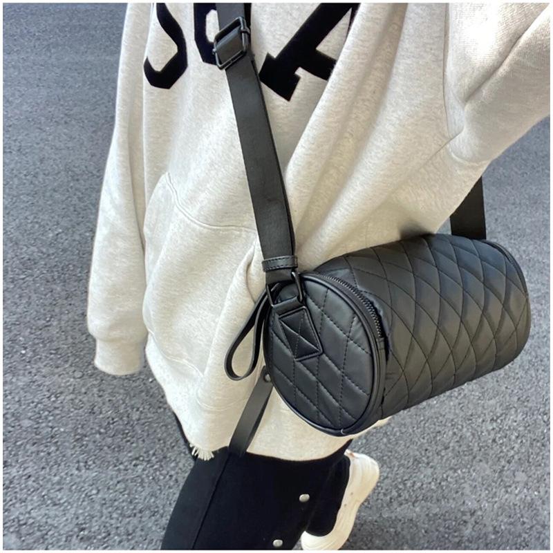 

Летняя модная сумка-цилиндр Diamond, женская, с широким плечевым ремнем, модная сумка-ведро Oxford на одно плечо, сумка-подушка через плечо