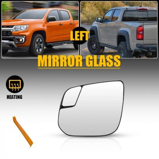 Driver Passenger Mirror Glass Heated For 17-22 GMC Canyon Denali w/Backing Plate