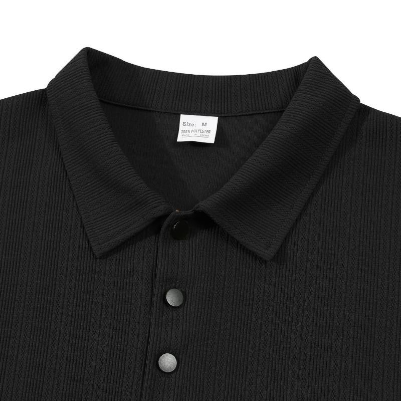 Polo cu mânecă lungă pentru bărbați, cu rever, de modă business casual