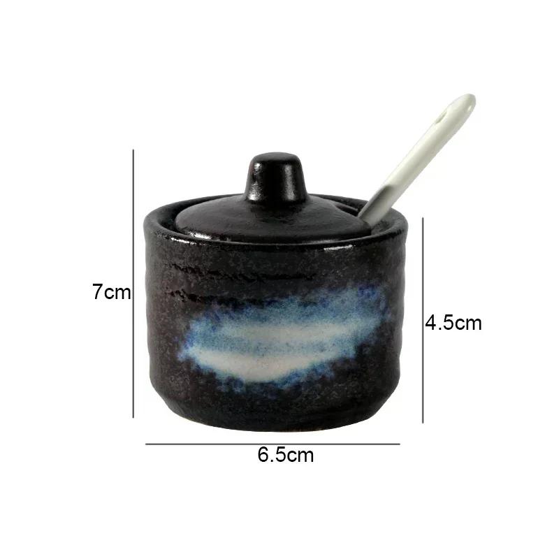 Retro Ceramic Seasoning Jars Salt and Pepper Shakers Kitchen Spice Tools Spice Organizer Jars Seasoning Box Kitchen Accessories