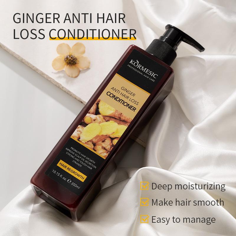 Shampoing, revitalisant et essence capillaire à l'eau de gingembre KORMESIC