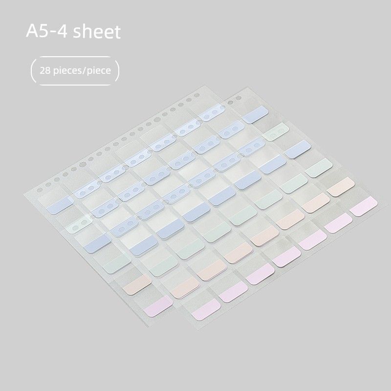 

Grade Three Class Two Label Paper Index Stickers Classification Transparent Label Sticky Note Catalog Classified Stickers Mark Mark A5-4 -112 pieces