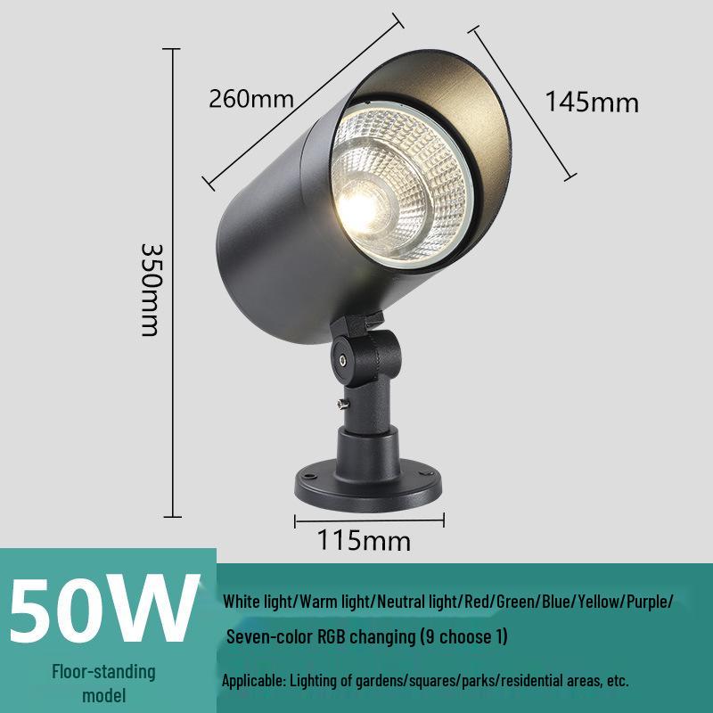 Waterproof Outdoor Tree Spotlight with Garden Ground Plug, Lawn Floodlight for Courtyard Landscapes