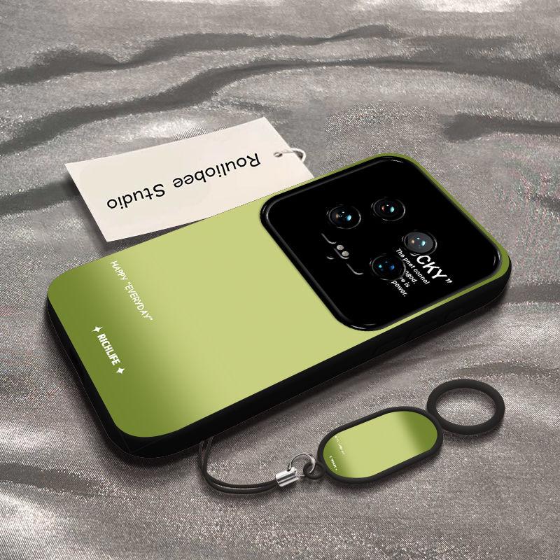 Xiaomi Mi 14 Mobile Phone Case 14pro Personality Smudge Gradual Change Green 14Ultra Large Window All-inclusive Silicone Anti-drop Soft