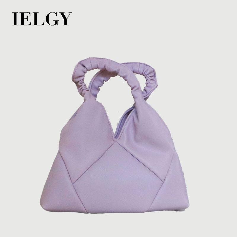 IELGY Korean Version One-Shoulder Portable Soft Leather High-End Drawstring Pleated Dumpling Bag Large Capacity All-Ma