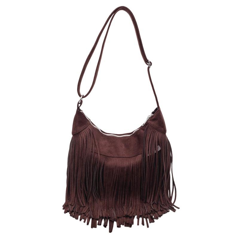 Wysokiej klasy tekstura, modna i retro torebka damska z frędzlami, niszowa matowa torba do noszenia w ręku