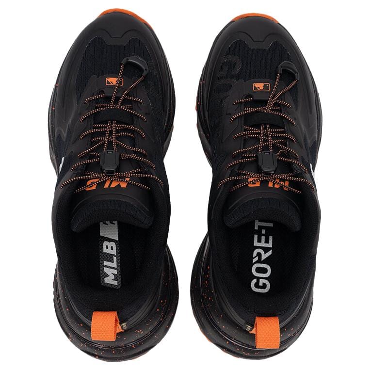 MLB Curve Runner Slip Resistant, Abrasion Resistant, Breathable, Height Increasing Low top Chunky Sneakers Unisex Black 3ARNC035N-50BKS