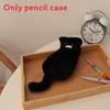 Cute Cat Plush Pencil Case With Zipper Organizer For Students And Gift Use