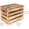 Boîte de rangement en bois flammé Creative Deco - Marron - 27,5 x 20 x 21,5 cm - Coffret Vintage