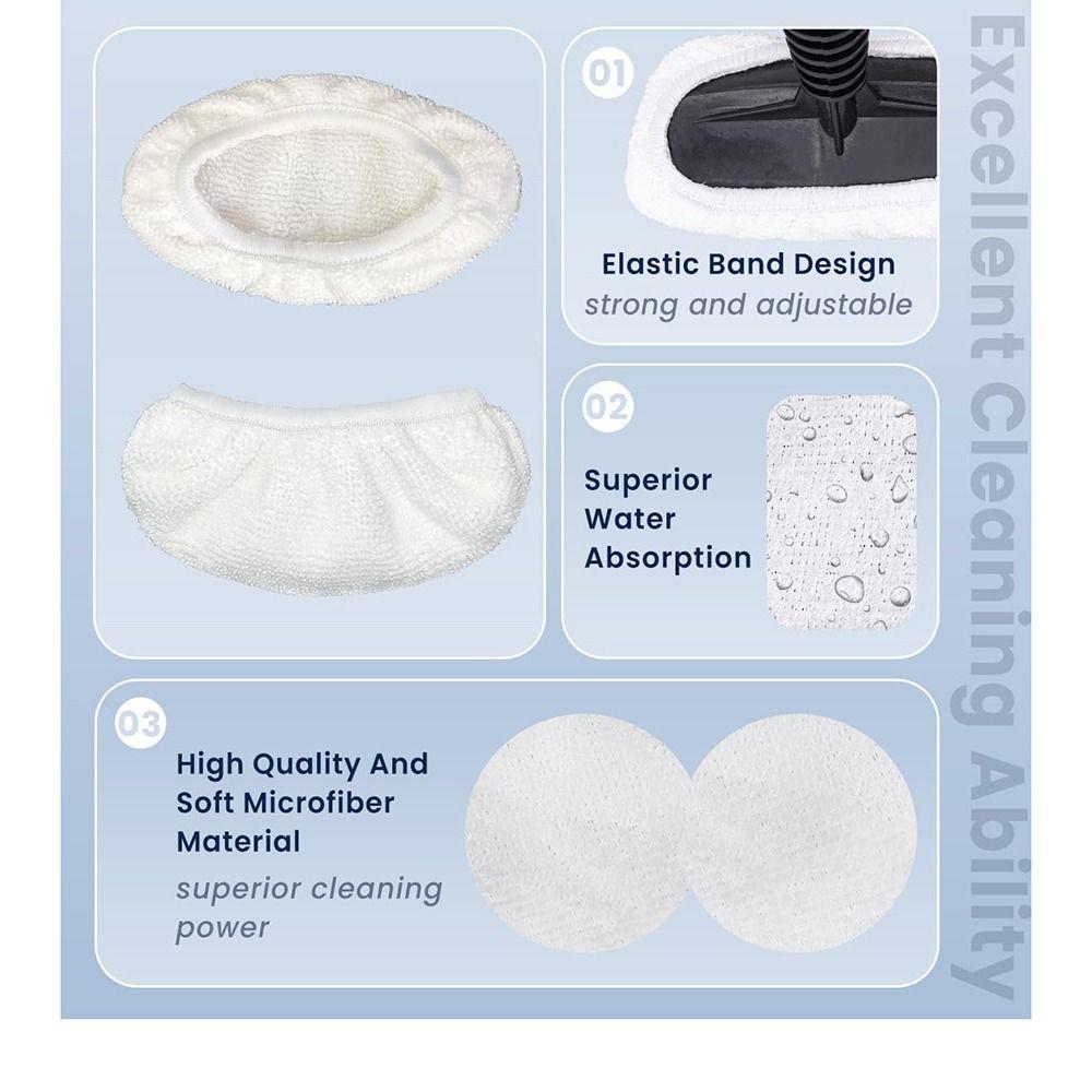 5ks NOVÉ Víceúčelové podložky pro parní čistič Opakovaně použitelné Odolné podložky pro parní mop Mikrovlákno Univerzální parní utěrka Kuchyň