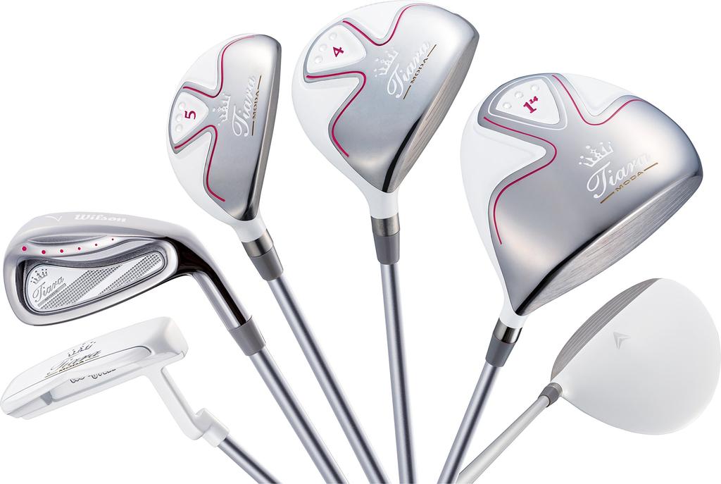 Wilson Club Set Tiara Ladies Club Set of 8 Carbon Ladies Tiara MODA Right White Loft 14 21 29 32 40 44 55 3 Degrees PT L Angle 1w Degrees, 4w