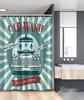 Vintage Car Shower Curtain,Nostalgic Car Garage Service And Repair Store Phrase Dated Faded Waterproof Fabric Bathroom Curtain