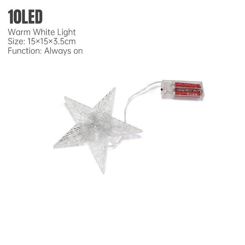 Christmas Tree Top Star LED Light Decoration Christmas Pendant Home Night Light Decor Xmas Gift Navidad 2023
