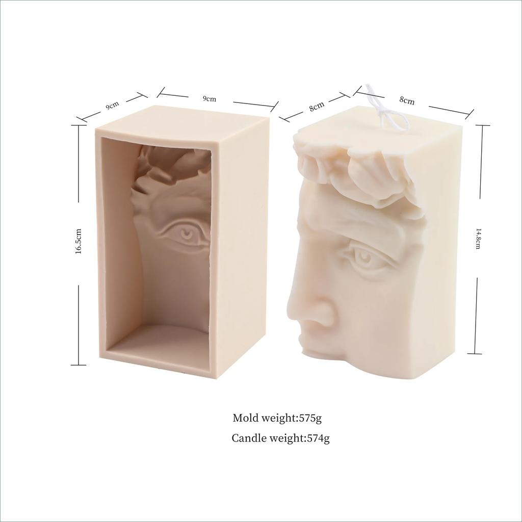 DIY Queen Halfbody Statue Candle Silicone Mold Goddess Halfbody Sculpture Resin Mold Long Hair Women Concrete Cement Gypsum Mold