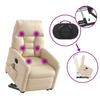 Recliner Chair with Lift Function Beige Microfiber Fabric