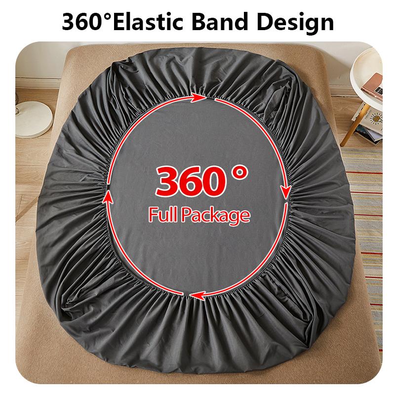 White Fitted Bed Sheets Elastic Mattress Cover Band Anti-slip Adjustable Single Double Bed Covers Pad Protector King 160/180x200
