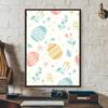 Poster Boho Primavera Coniglietto Felice Pasqua HD art adesivo da parete impermeabile decorazione estetica per casa soggiorno camera da letto bar