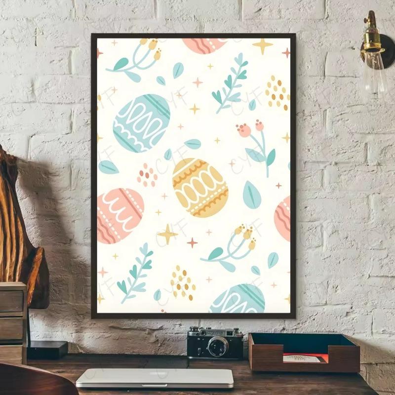 

Бохо Весна Счастливой Пасхи Кролик Постер HD арт липкий на стену водонепроницаемый дом гостиная спальня бар эстетичное украшение 21cm×30cm NoFrame