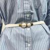 Belt On Pearl Buckle Skirt Women'S Coat Trendy Dress Elastic Elastic Waist Seal