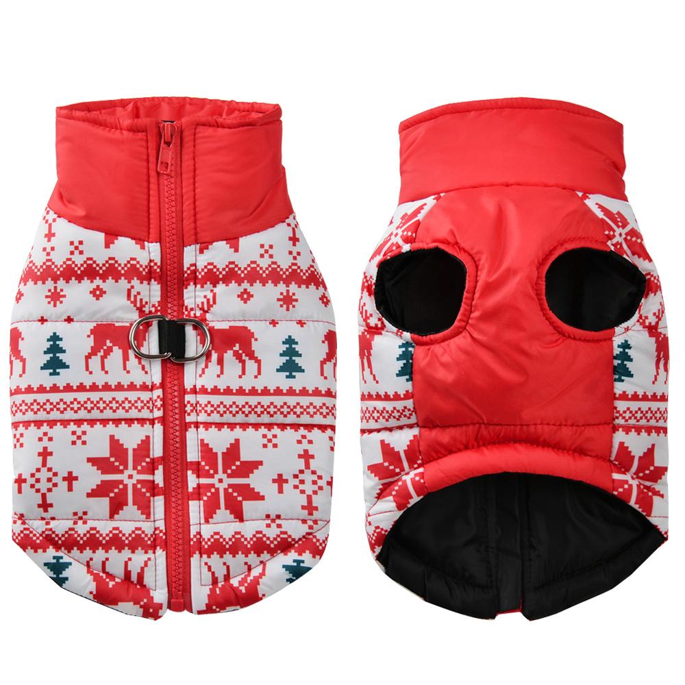 

Зимовий одяг для собак для малих середніх собак кішок для вулиці вітрозахисний теплий з різдвяним принтом куртка для цуценяти чихуахуа йоркширський костюм для домашнього улюбленця S червоний