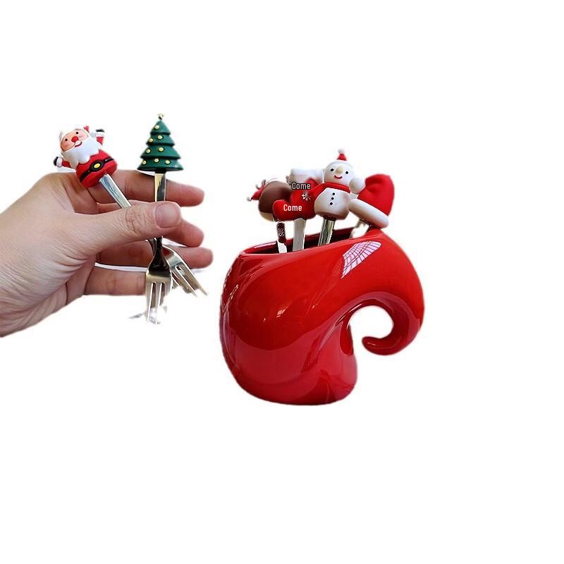 Weihnachts-Elefanten-Fruchtgabel-Set