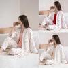 Summer 2026 Floral Women's Pajamas Three-Piece Set Long Sleeve – Wearable Outdoors, In Stock
