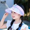 1133 children's hats summer boys and girls outdoor sun protection visor cartoon cat big brim empty top sun hat