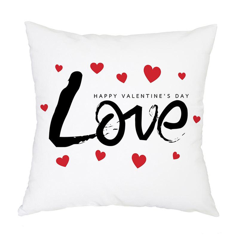 New Nordic Valentine's Day Love Velvet Bedside Cushion Removable and Washable Car Cushion Pillow Case Home Decoration Pillow Case