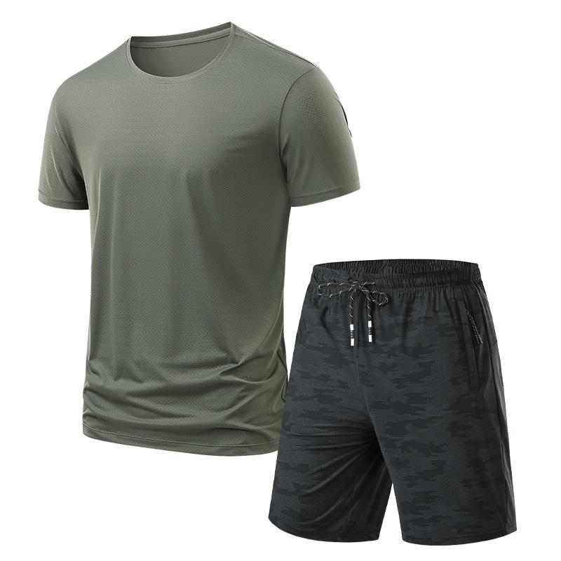 Breathable Sports Suit T-shirt Men's Shorts Casual Two-piece Suit Men's Lightweight Breathable Quick-drying