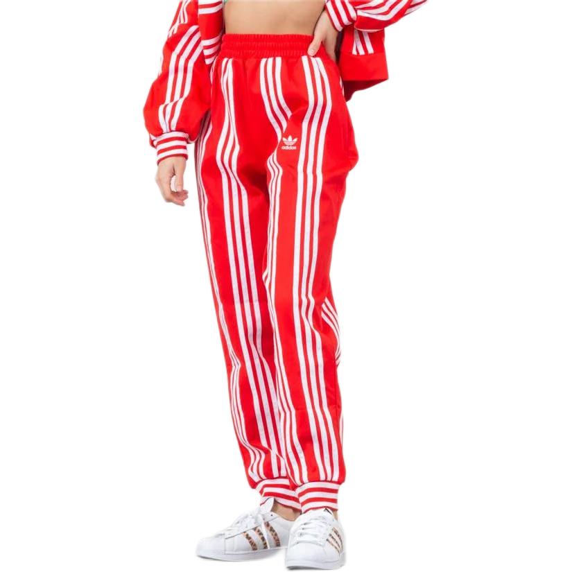 adidas Originals Cuffed Simple Fashion Casual Knit Sports Pants Women Bottoms Red EH6042