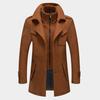 Giacca da Uomo Monocolore Finto Due Pezzi Autunno Inverno Zip Bottoni Cappotto per Uso Quotidiano