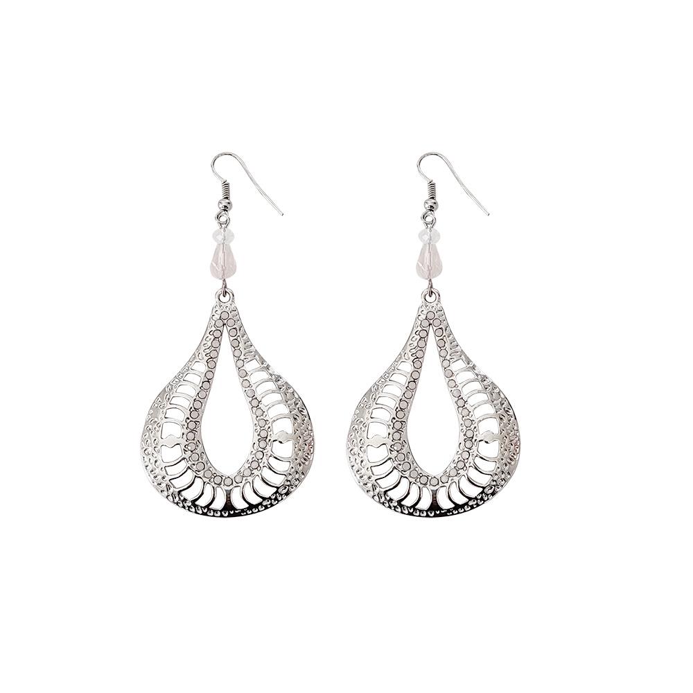 

Trendy Alloy Plaid Drop Earrings for Women – Minimalist Hollow Design