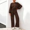 Women's 2 Piece Outfit Crewneck Sweatshirt and Wide Leg Pants for Casual Loungewear