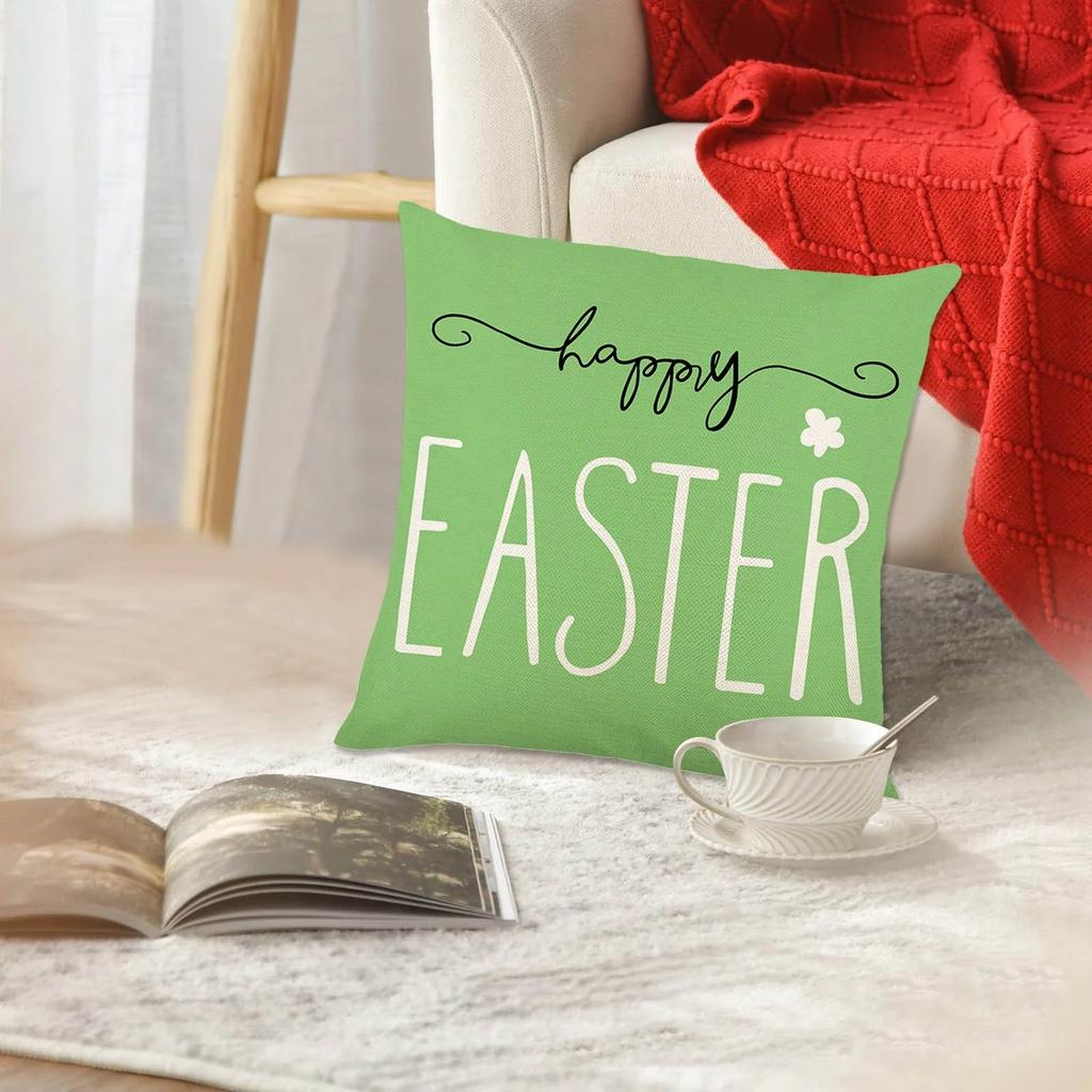 Easter Pillow Covers Decorations Cases For Home Holiday Set Of 4 Easter Pillowcase Holiday Home Sofa Bedside Pillowcase