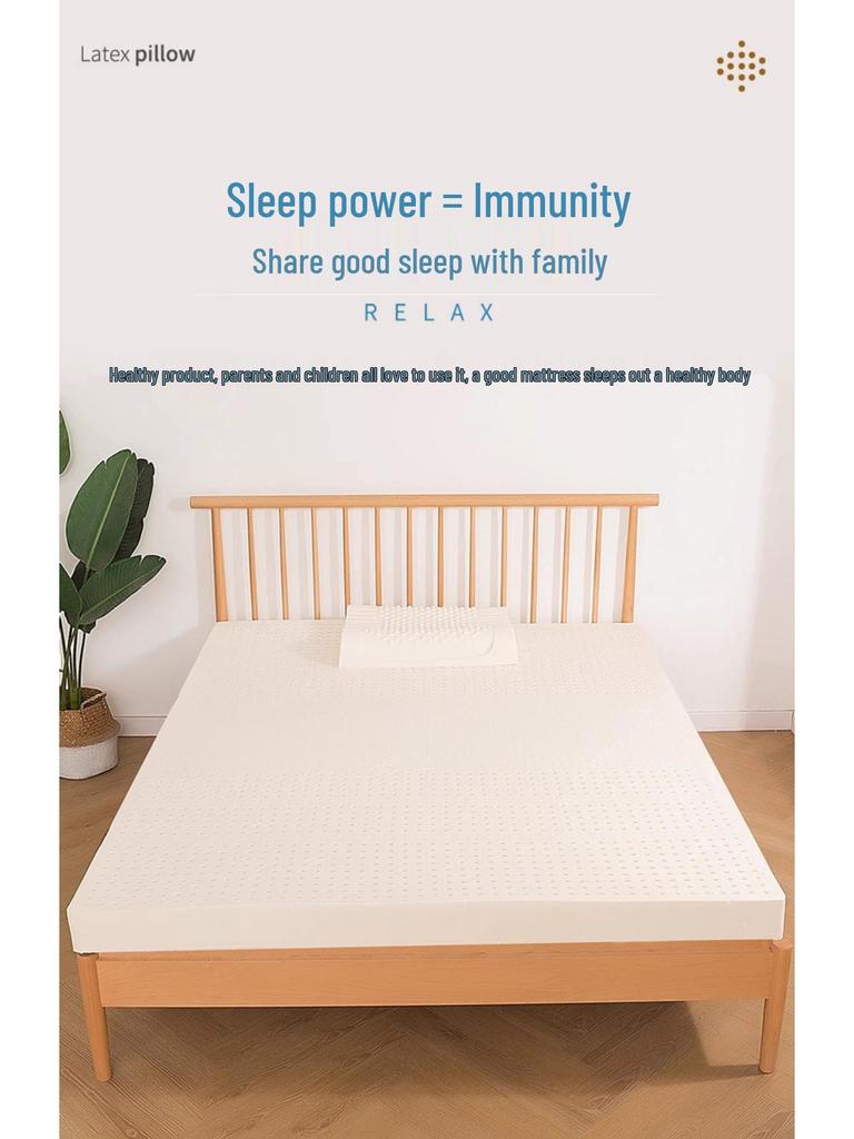 Thailand Natural Latex 10CM Mattress - Pure, Single/Double Bed, Student Dormitory