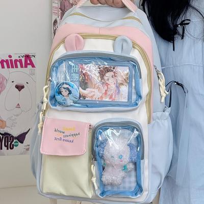 School Bag High Value Ins Junior High School Backpack Cute Contrasting Color Splicing Large Capacity