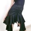 Black Latin Dance Skirt Women's Girls Salsa Rumba Ballroom Practice Dance Competition Costume Performance Latin Skirt Irregular