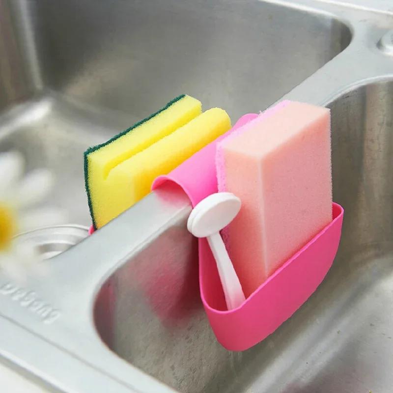 Sink Soap Storage Drain Sink Drying Sponge Rack Basket Hanging Kitchen Basket Sponge Double Silicone Kitchen Holder Sponge Sides