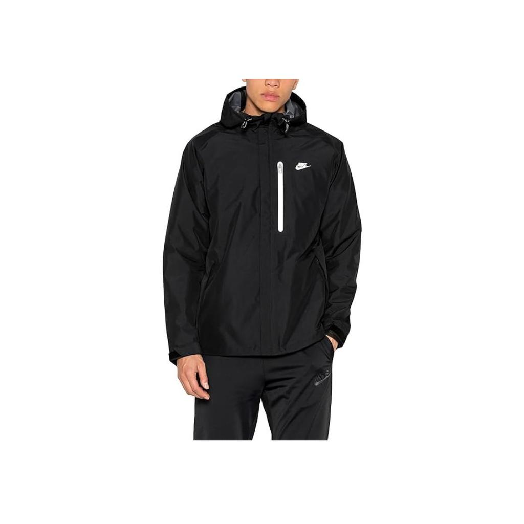 Nike Düz Renk Fermuarlı Kapüşonlu Ceket Erkek ceketleri Siyah DM5499-010