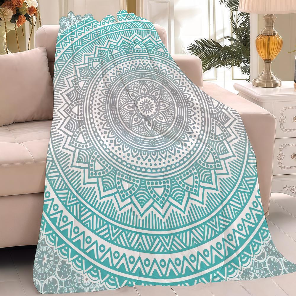Mandala Bohemian Art Blanket Warm Soft Suitable For Bedroom Sofa Bed Living Room Office Travel Camping Gifts