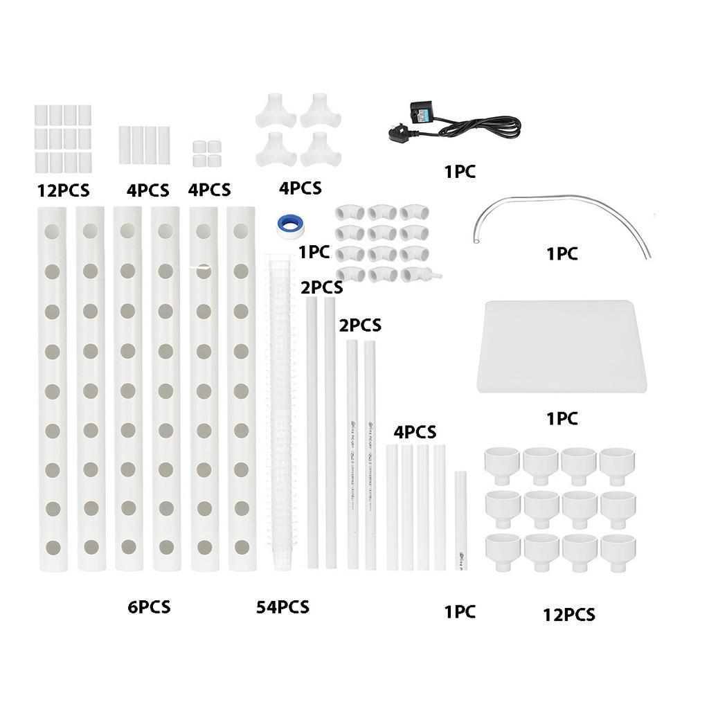 AC 220V 54 Holes Hydroponic Piping Site Grow Kit Deep Water Culture Planting Box Gardening System Nursery Pot Hydroponic Rack
