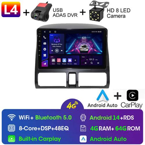 GPS Navi 9 Inch Car Multimedia Radio Video Player for Honda CR-V CRV 2 2001 - 2006 Android OS 4G Bluetooth Carplay Button Lights