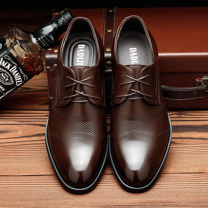 Fashion Mens Leather Shoes Wedding Business Dress Nightclubs Oxfords Breathable Working Lace Up Shoes Men's Shoes Tyh6