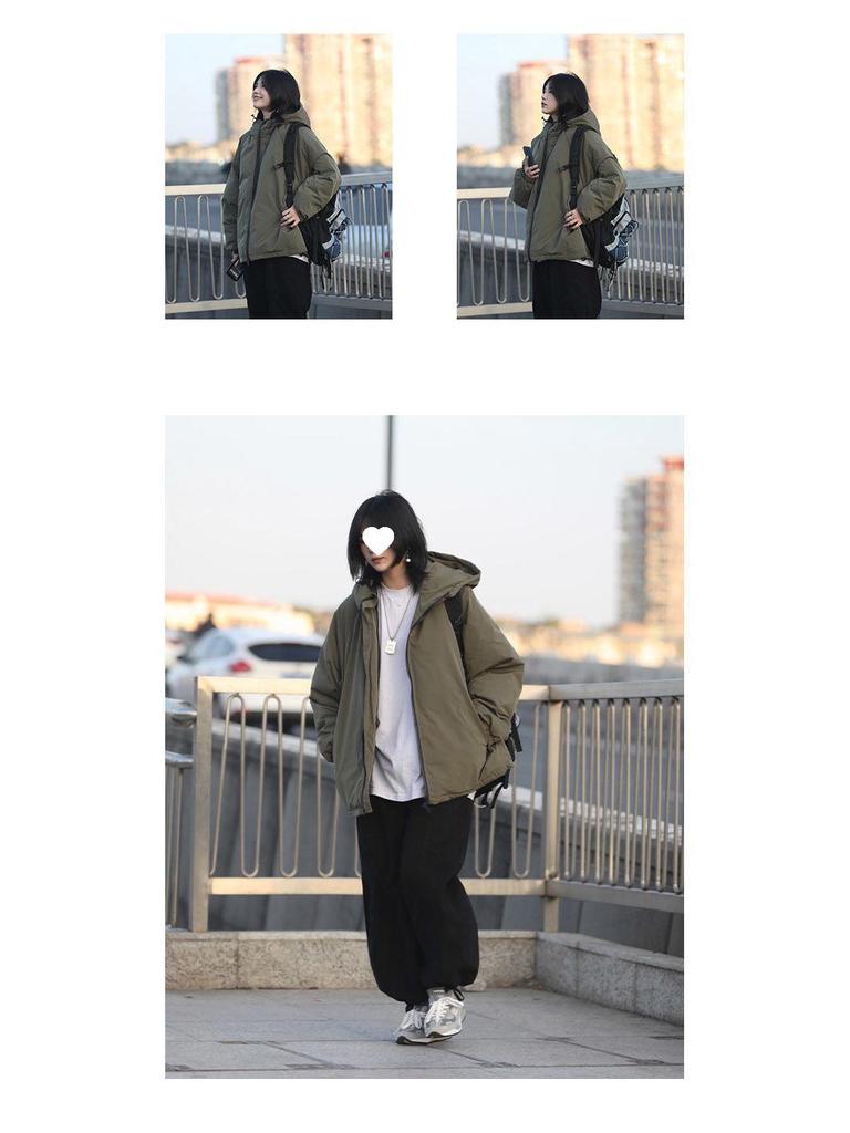 Women's Thickened Fleece-Lined Cotton Jacket, Japanese Academy Style, Unisex Warm Hooded Winter Coat