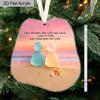 1pc/2pcs Friendship Acrylic Ornament, True Friends Nspirational Quote Beach Sunset Design, Sentimental Hanging Decor for Christmas Tree, Keepsake Gift